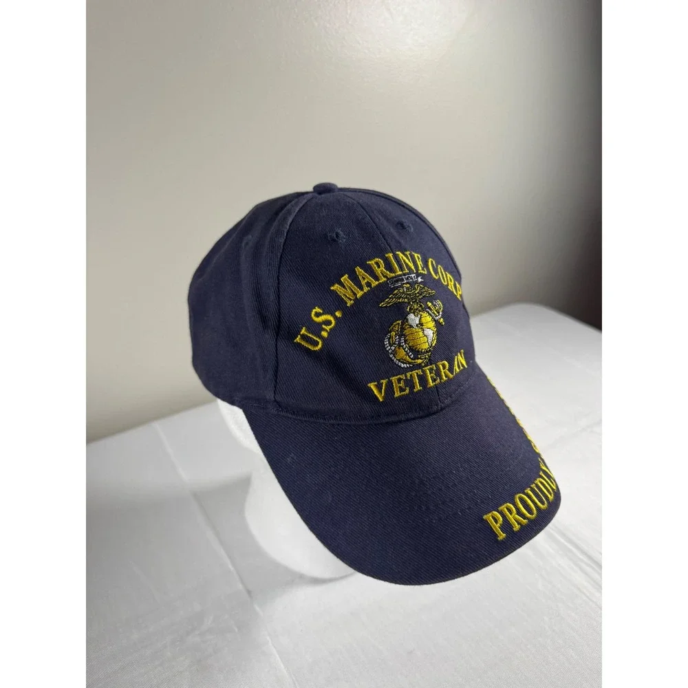 US Marine Corps Veteran Navy Blue Proudly Served USMC Embroidered Baseball Cap
